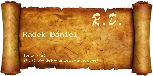 Radek Dániel névjegykártya